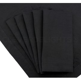 CleverDelights 20" Black Linen Dinner Napkins - 6 Pack - 100% Linen