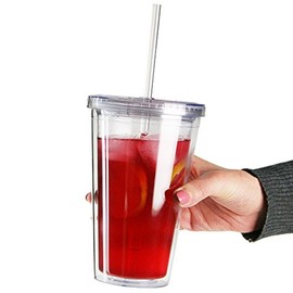 Bar Drinkstuff Double Wall Plastic Cup, 16oz, Pack of 2