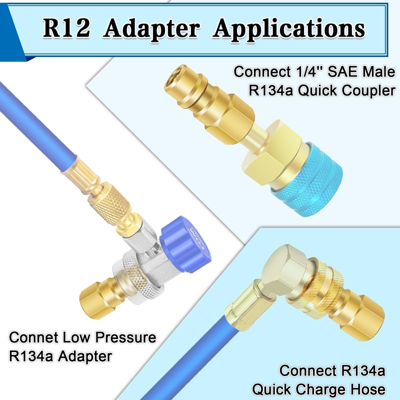 A/C Retrofit Valve Kit-Refrigerant Retrofit Valve Set, with R12 to