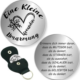 Tixlux Small Hug Lucky Charm, Lucky Charm with Bag, Pocket Hug, Courage Gift, Get Well Soon Gifts, Lucky Charm Exam for Family Women Boys Patient (Silver)