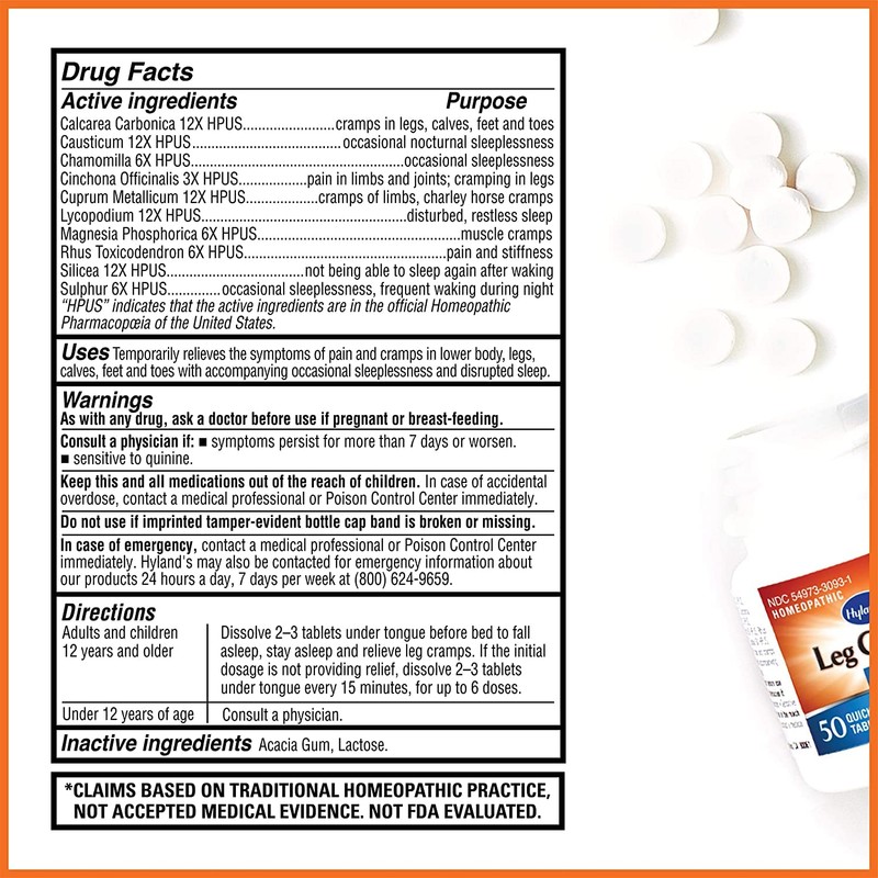 Hyland's Leg Cramps PM With Quinine Tablets 50 ea (