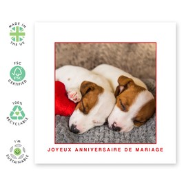 Central 23 Carte Anniversaire Mariage Douce Pour Femme - Carte Anniversaire De Mariage Pour Mari - Chien - Cadeau Amoureux Pour Homme - Livrée Avec Autocollants - Par