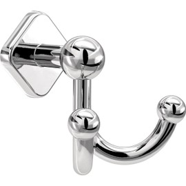 FRANKLIN BRASS Gainesville (1-Pack) Towel Hooks Polished Chrome Double Bathroom J Hooks Wall Mounted for Robes & Towels Hand Towel Hook Holder Kitchen, Bathroom Accessories GNV35-PC