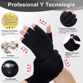 Burkey Guantes Compresión Muñequera Ortopédica P/artritis 2 Pares