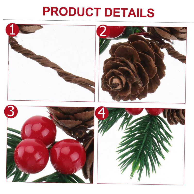 MAGICLULU 10pcs Lifelike Christmas Pine Tree Branches Berries and Pine