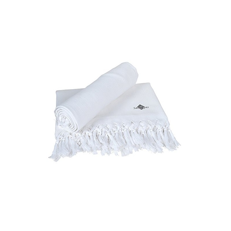 Sathiyas Supreme Turkish Cotton Bath Towel-2pcs Combo (White)