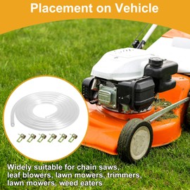 Partuto 1 Set Universal Petrol Fuel Line Gas Line Pipe Hose Plastic Clear 4.92ft 1/9"ID 1/5"OD