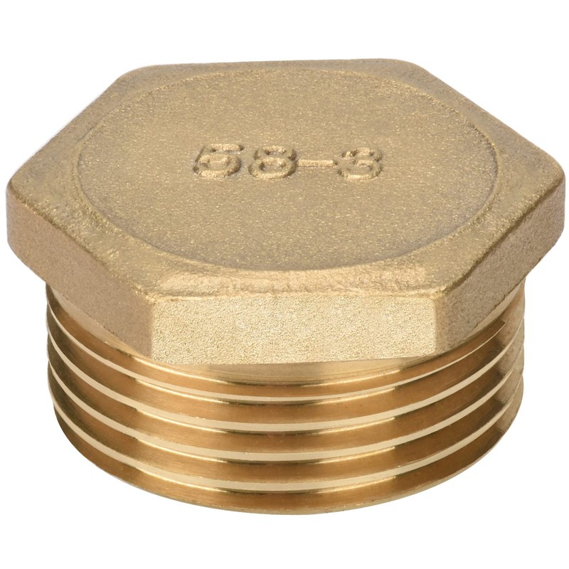 nutmanel Brass Plug, 1 Inch Male Thread, Brass Blanking Plug