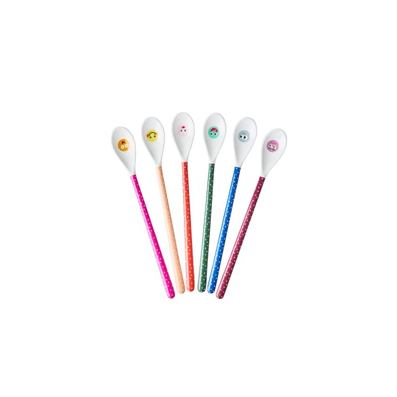 Melamine Latte Spoon - Multi - Kids Face Print