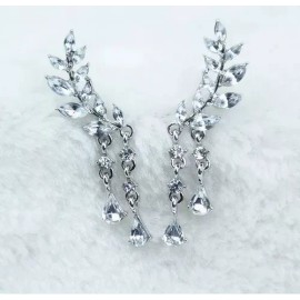 Launers Arete Pendiente Zarzillo Alas Angel Cristal Mujer Fantasia