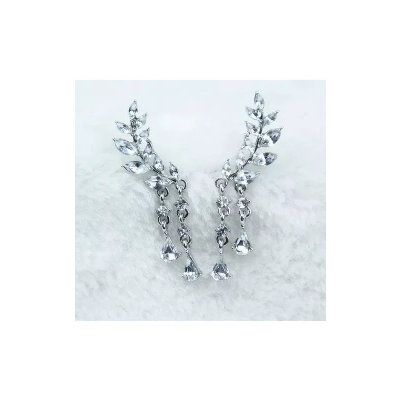 Launers Arete Pendiente Zarzillo Alas Angel Cristal Mujer Fantasia