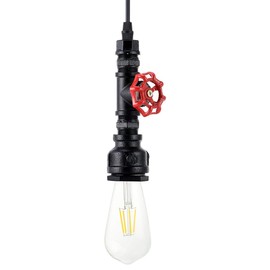 KAWELL Creative Vintage Ceiling Pendant Light Industrial Retro Chandelier Pipe Style Art Deco Iron E27 60W Max for Cafe, Bar, Restaurant, Kitchen, Black Color