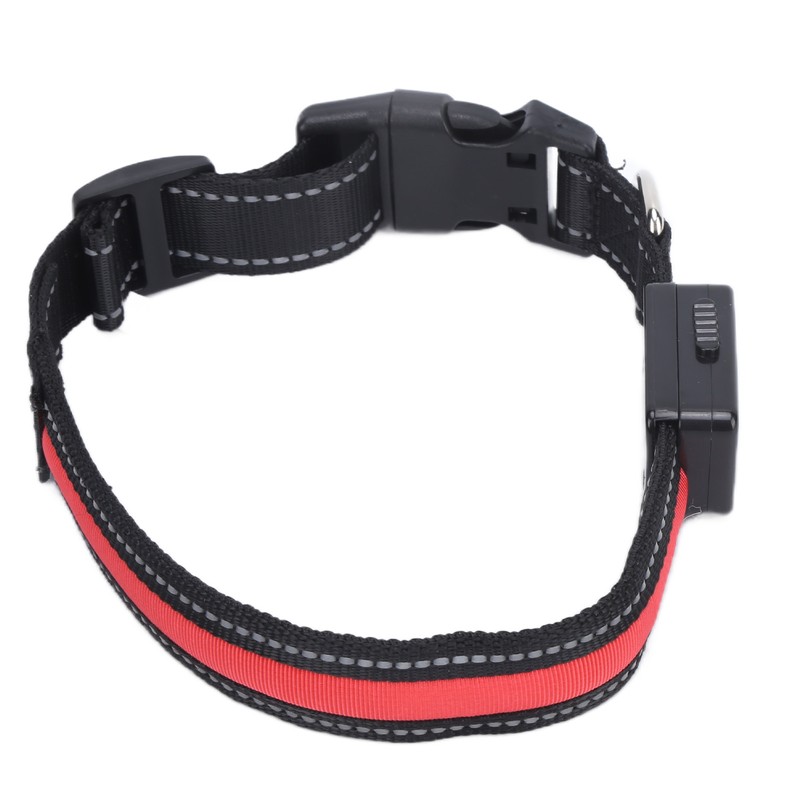 LED Dog Collar USB Rechargeable Solar Luminous Collar Adjustable Lighted