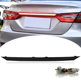 BINQIGOO LED Rear Tail Light Trunk Bar Compatible with 2018 2019 2020 2021 2022 2023 Toyota Camry Dynamic Sequential Stroboscopic Turn Signal Lamp DRL Brake Taillight (Smoked Lens)