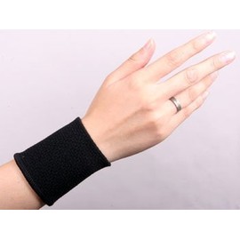 EM Waffle Wristbands Solid (1 Pair) (M, Black)