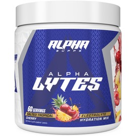 Alpha Supps Lytes - Daily Electrolyte Hydration Drink Mix Powder - Sugar-Free, Zero Calorie Instant Formula with Trace Minerals and Antioxidants (60 Servings, Salted Tropical Cherry)