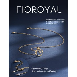 FIOROYAL Gold Women's Multilayer Necklace with 14K Gold Plated Choker Chain Cross Chain Gold Butterfly Bows Round Pendant Chain for Women Girls, copper