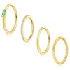 Gold Stackable Birthstone Rings for Women - Non Tarnish 14K