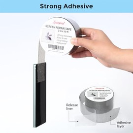 Secopad Secopad Grey Window Screen Repair Tape, 2IN X 30FT (360IN) Screen Repair Kit for Windows or Doors, Strong Adhesive Patch Kit Fiberglass Mesh Tape