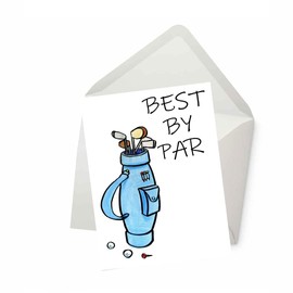 Funny Golf Birthday Card for Husband Boyfriend Wife Girlfriend Birthday Card for Him or Her (5 inches by 7 inches) Best by Par