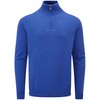Charles Wilson Men's Essential Cotton Zip Neck Jumper (S, Blue