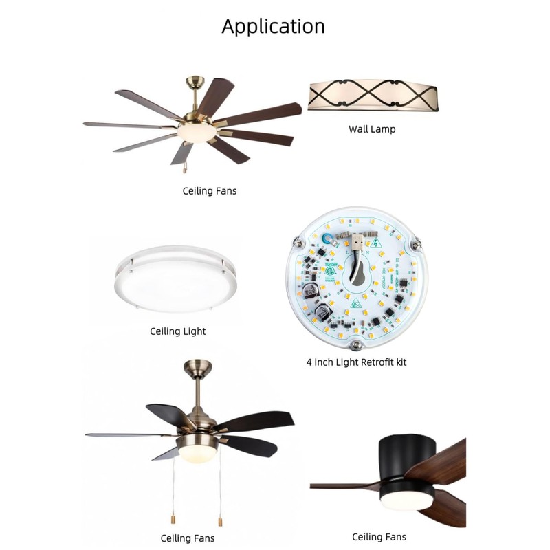 4 inch LED Retrofit Light Kit for Ceiling Fan Light