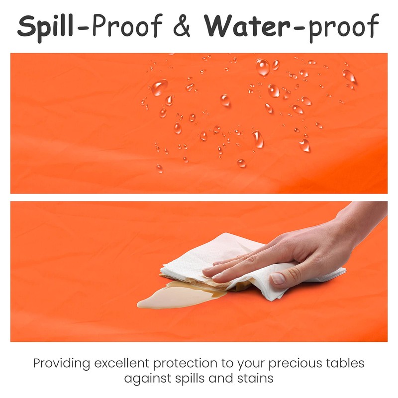 14 Pack Premium Orange Plastic Tablecloth - 54 x 108