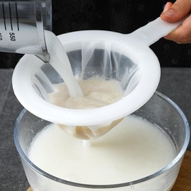 SHENGYIG 2 Pcs Fine Mesh Strainer, Kitchen Sieves and Strainers, Plastic Nylon Fine Mesh Sieves, 200 Mesh Ultra-Fine Mesh Strainer Mesh Filter Net for Juice Milk Tea Coffee Yoghurt Food