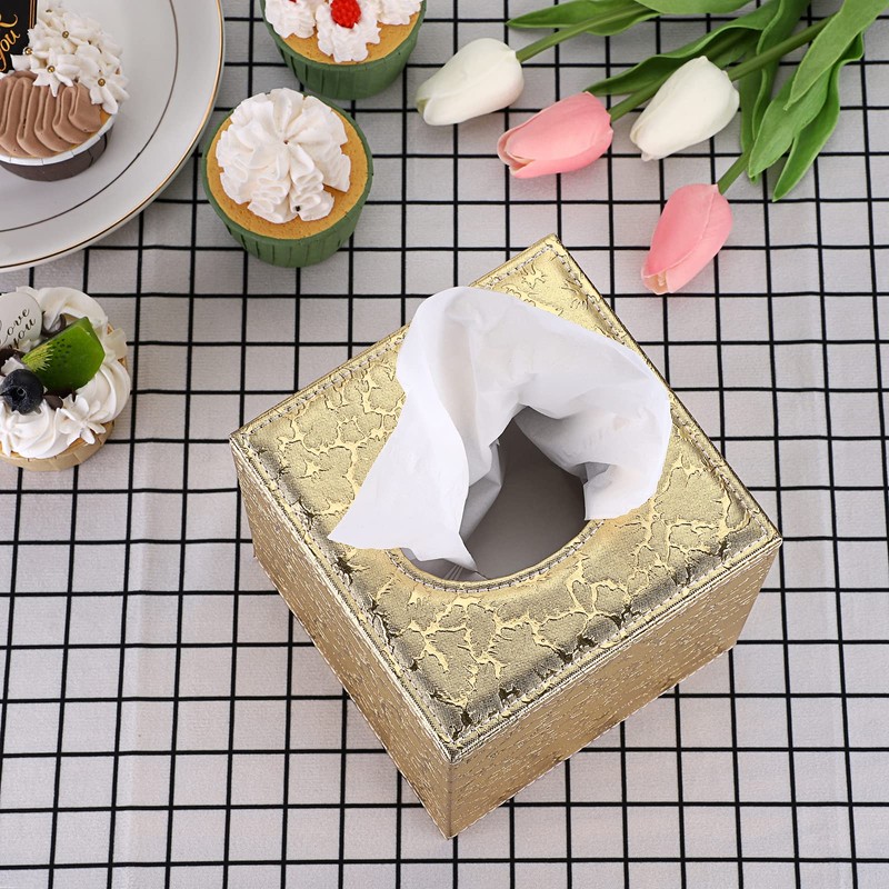 BTSKY PU Leather Household Office Cube Tissue Paper Holder Box