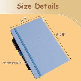 Urby Left Handed Journal w. Leather Cover. The Lefty Stuff Series. College Ruled Left Handed Notebooks, 200 Pages, 80GSM Premium Paper. US Half Letter Size. 8.25x5.5in. Light Pink