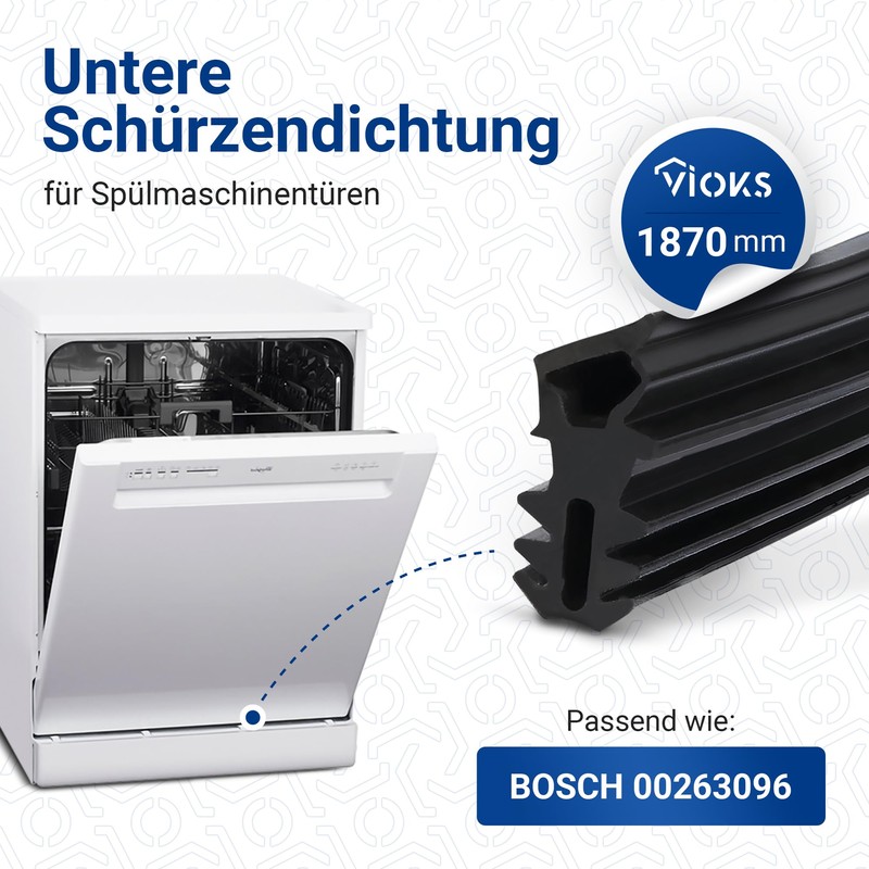 VIOKS Dishwasher Door Seal 1.87 m Replacement for Bosch Siеmens