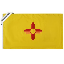 SYII New Mexico Flag 3x5 Feet Made in USA, Double Sided 3 Ply New Mexico NM State Flags with 2 Brass Grommets, Heavy Duty Polyester Vivid Color Outdoor Banner