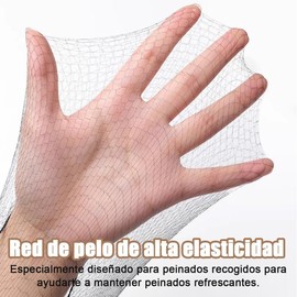 100pzs Red para Cabello, Red de Pelo Tejida,Gorros Malla cofias desechable,Malla Elástica invisible para Mujer. Adecuado para Bailarinas de Ballet, Redecillas de Cocina y Cobertores de Pelo de Danza