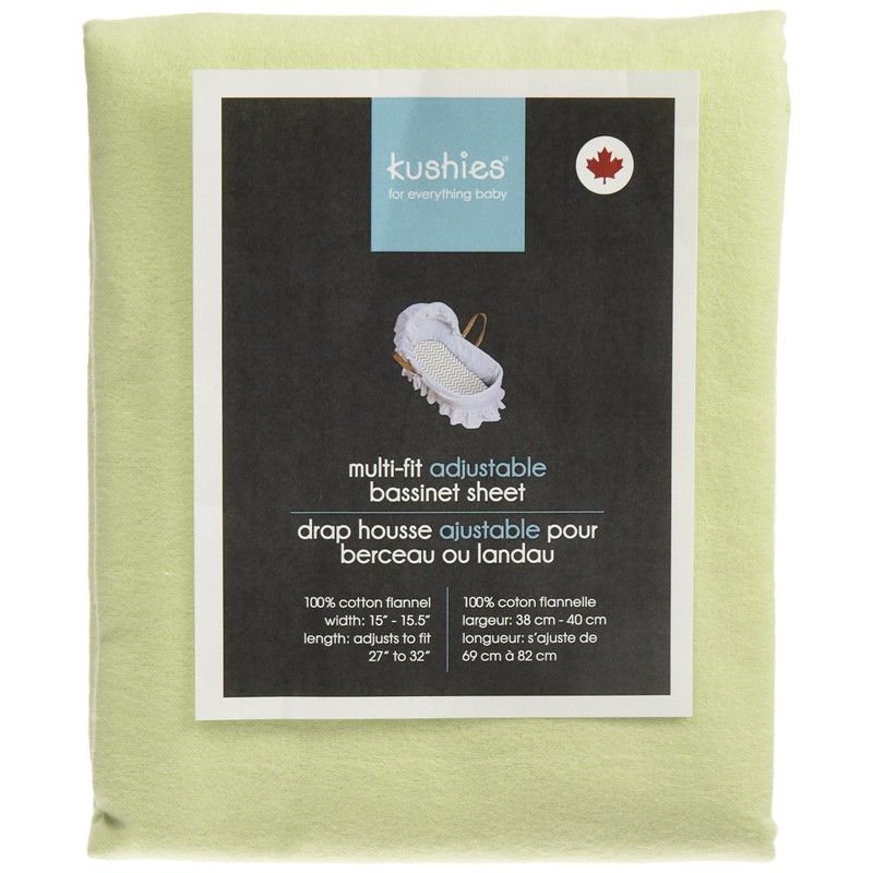 Kushies Multi-Fit Adjustable Bassinet Sheet, Green