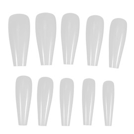 WOONEKY 500pcs Long Nail Tips Ballet Style Nail Decals Easy Apply Manicure Strips for Women's Unique Nail Art