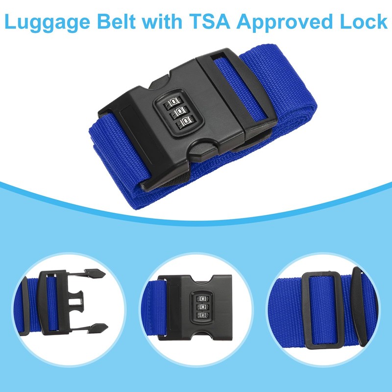 PATIKIL Luggage Straps, 4 Pack Suitcase Straps Adjustable Luggage Belts