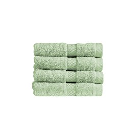 Christy Refresh Bathroom Towel Set | Set of 4 | 4 Face Cloth Set | Quick Dry | Gentle Pastel Tones | Soft Absorbent Shower Towels | 100% Cotton 550GSM | Cucumber