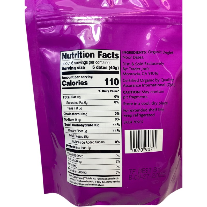 Trader Joe's Organic Dried & Pitted Deglet Noor Dates (Pack