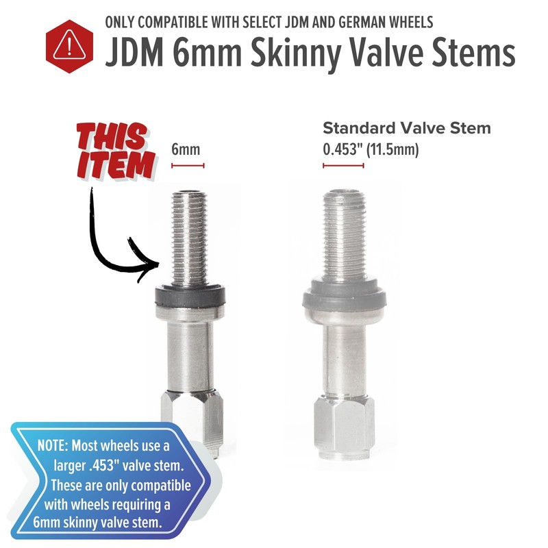 Circuit Performance VS6MM JDM 6mm 0.236" Skinny Chrome Aluminum Bolt-in