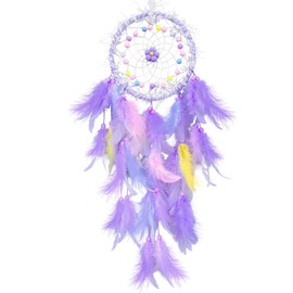 Dream Catcher for Girls, Dream Catcher, Dreamcatcher, Dream Catchers, Featrher Flowers Wall Hanging Decoration Nursery Blessing Birthday Gift for Living Room, Bedroom, Dormitory (Purple)