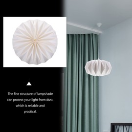 KALLORY Paper Chandelier Lampshade Origami Lantern Lamp Shade Pleat Lamp Shade Nordic Style Paper Light Cover for Bedroom Dining Room Decor Lighting,