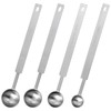 Oruola 4pcs Metal Measuring Spoons,7In Teaspoons Measuring Spoon,Stainless Steel Long