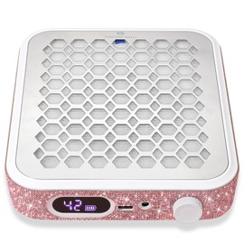 CHRISTINE SHELLY Nail Dust Collector, Rechargeable Dust Collector Nail Tech, Powerful Vacuum Fan Vent Dust Collector Extractor Dust Suction Machine for Acrylic Nails Polishing, Nail Salon&Home, Pink