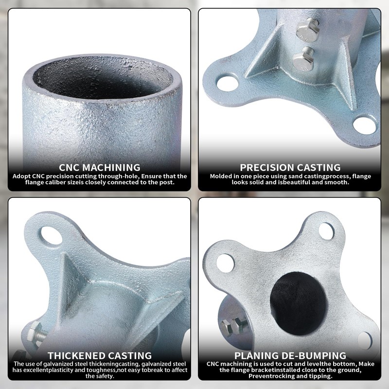 HOOBBS Chain Link Fence Post 2 1/2" Floor Flange, Pipe