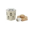 Metal & Mango Wood Incense Burner - Tulip Design Taupe