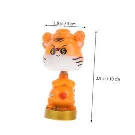 Tiger Bobble Head Ornament The Animal Animals Smiling Critters Plush Car Dashboard Animal Car Accessories Costume Tiger Doll Craft Resin Tiger Ornament Resin Tiger Craft Orange BIUDECO