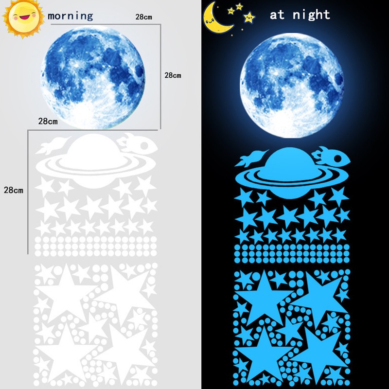 184pcs Glow in The Dark Stickers Space Ship Theme Self