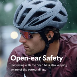 TONEMAC Q7 Wireless Open-Ear Headphones Bluetooth 5.3 Earbuds, Ultra Lightweight for Comfortable Clip On, DT 6.0 Technology for Personal Deep Bass, 34H Playtime Earphones, USB-C Quick Charge -Black