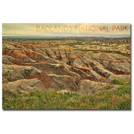 Badlands National Park, South Dakota Grassy Bluff Travel Refrigerator Magnet Size 2.5" x 3.5"