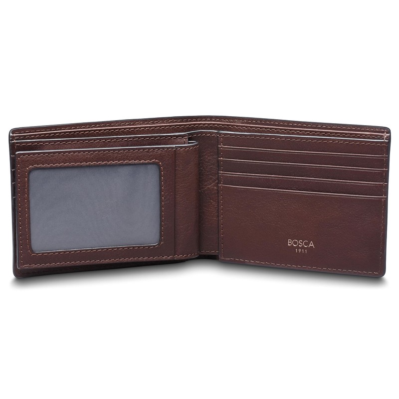 Bosca Navayo Slim 10 Pocket Wallet w/Removeable Flip I.D Passcase